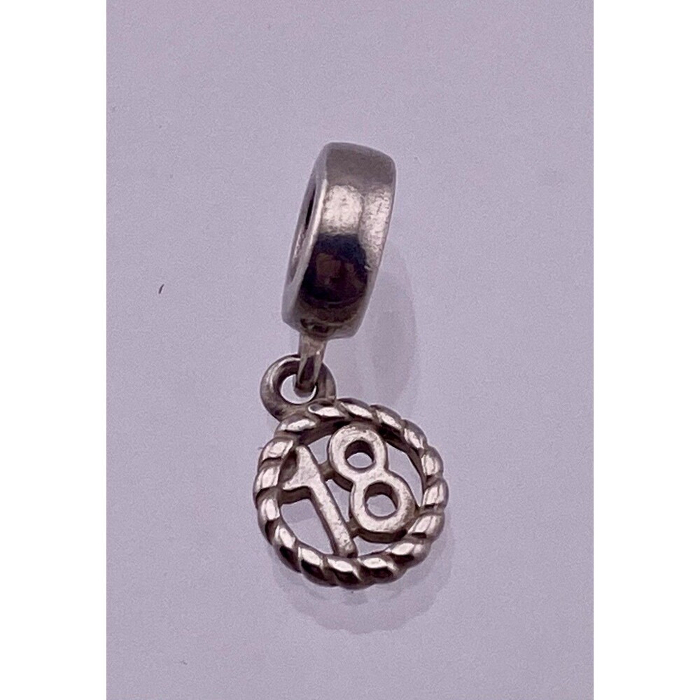 VTG Authentic Silver Pandora 18th BIRTHDAY Charm, Stamped S925 ALE.